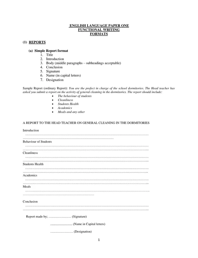 Cover of Functional Writing Formats – English Language Paper One (P1 English Past Paper)