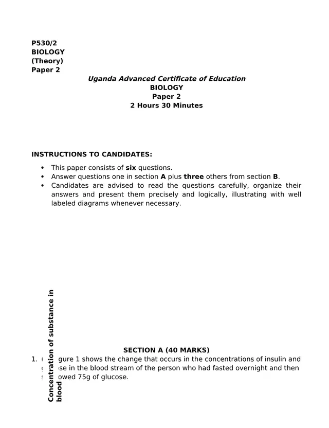 Cover of UACE Biology Paper 2 (P530/2) – 2018 KASSHPA Joint Mock Examination (S6 Biology Past Paper)