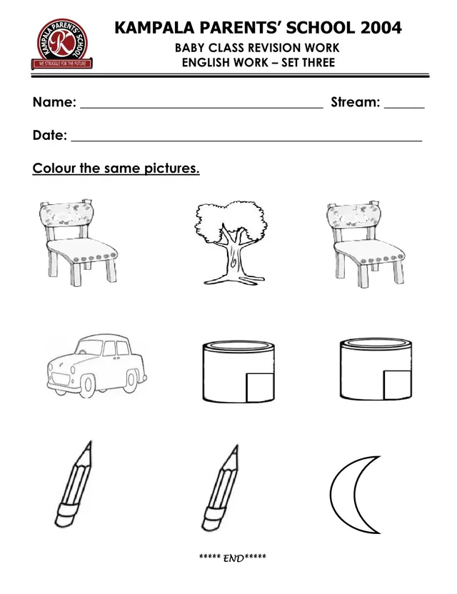 Cover of Baby Class Revision Work Set Three – Kampala Parents' School 2004 (Baby English Holiday Package)