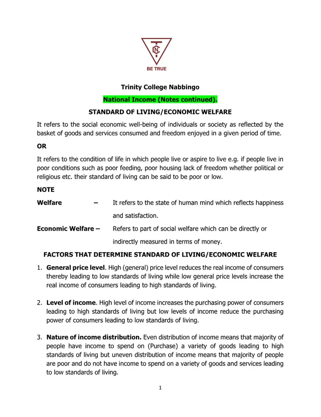 Cover of S5 Economics: National Income Notes 2 by Nabulya MK (S5 Economics Notes)