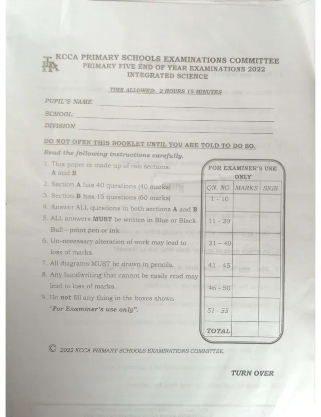 Cover of P5 Integrated Science End of Year Examination 2022 (P5 Science Past Paper)