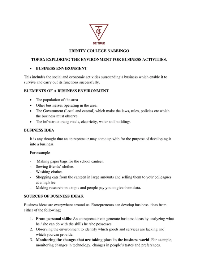 Cover of Business Ideas, Business Opportunities and Market Assessment (S2 Entrepreneurship Activity)