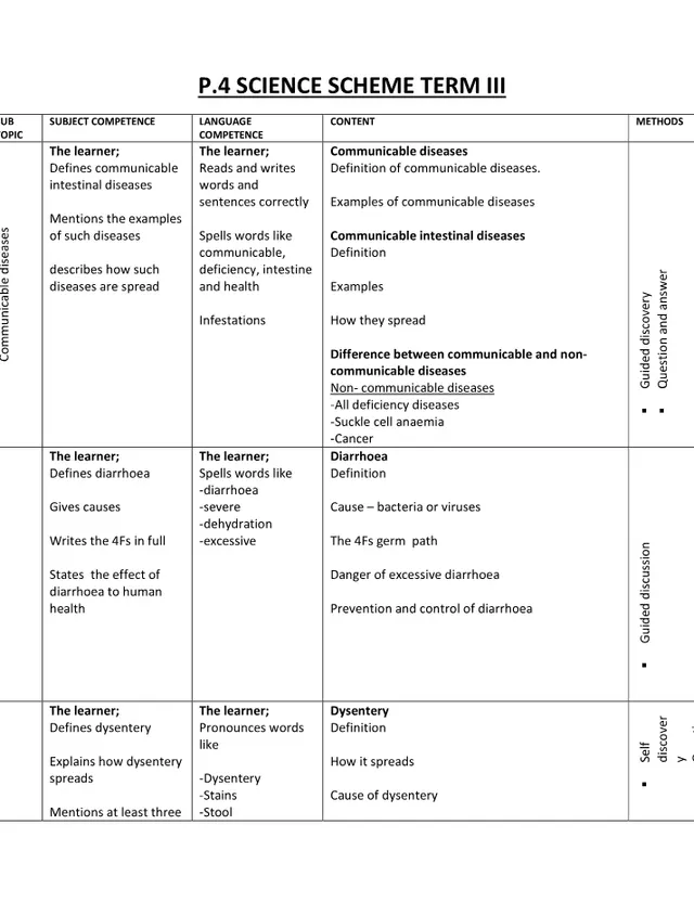 Cover of Primary 4 Science Scheme of Work, Term 3 (P4 Science Scheme of Work)