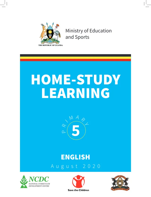 Cover of Primary 5 English Home-Study Learning Booklet (NCDC, August 2020) (P5 English Notes)