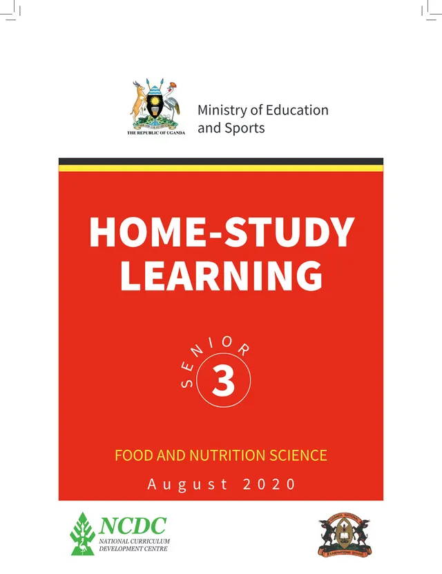 Cover of S3 Food and Nutrition Home-Study Learning Material (NCDC, 2020) (S3 Science Curriculum)
