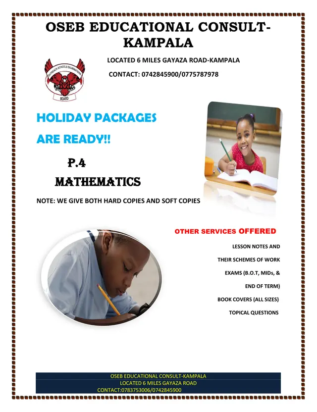 Cover of P.4 Mathematics Holiday Package Set 1: Fractions (P4 Mathematics Past Paper)