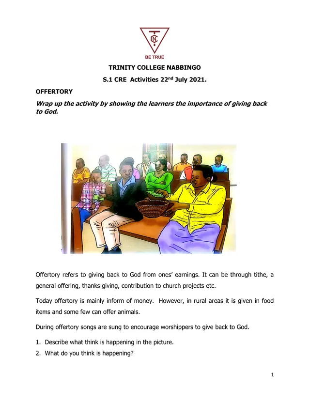 Cover of Senior 1 CRE Activities: Offertory, Fasting and Bible Reading (S1 Religious Education Activity)
