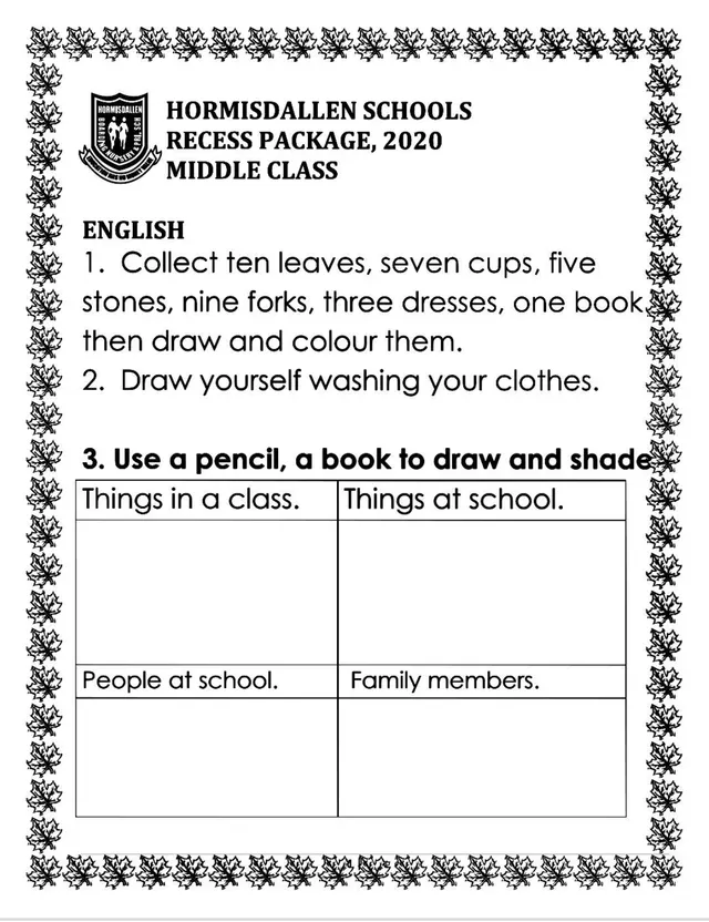 Cover of Middle Class Recess Package 2020 (Middle English Holiday Package)