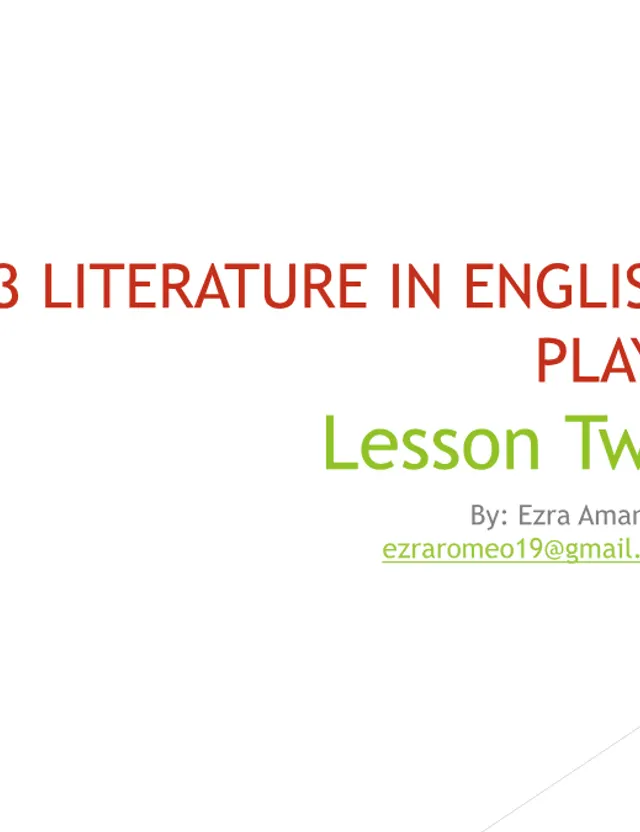 Cover of S3 Literature Lesson Two: Characterization in Voice of the People (S3 Literature Notes)
