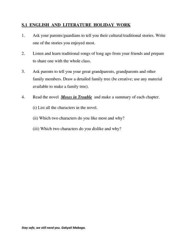 Cover of S1 English and Literature Holiday Work (S1 English Holiday Package)