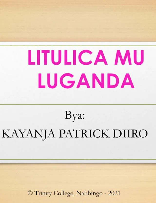 Cover of Introduction to Literature in Luganda (S2 Literature Notes)
