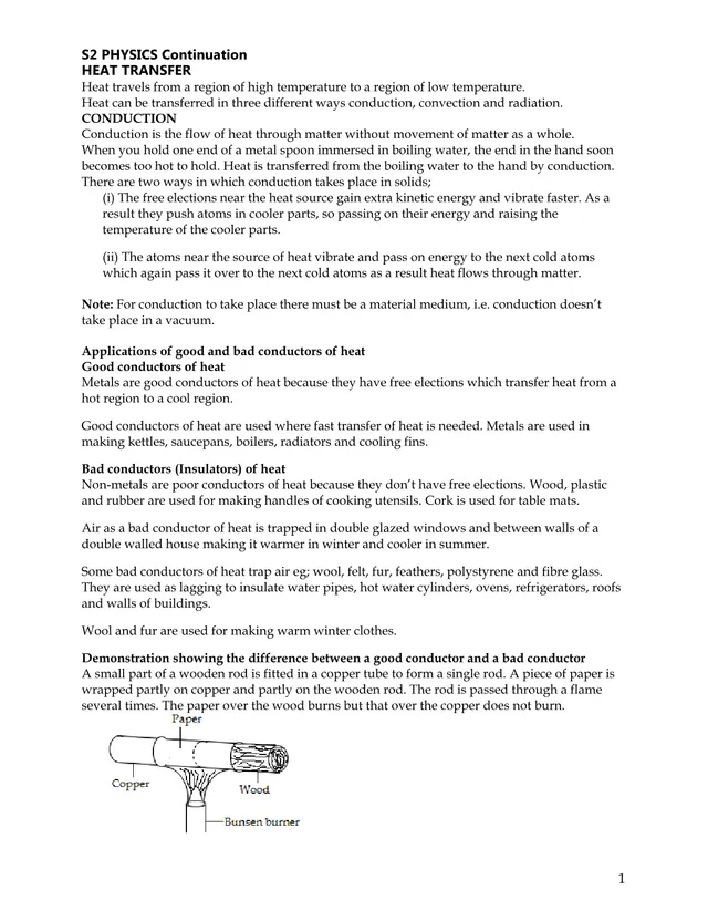 Cover of S2 Physics Notes: Heat Transfer and Pressure (S2 Physics Notes)