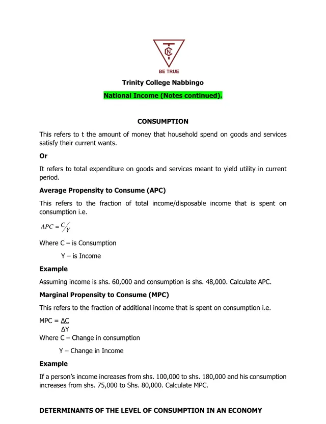 Cover of S5 Economics: National Income Notes 3 (S5 Economics Notes)