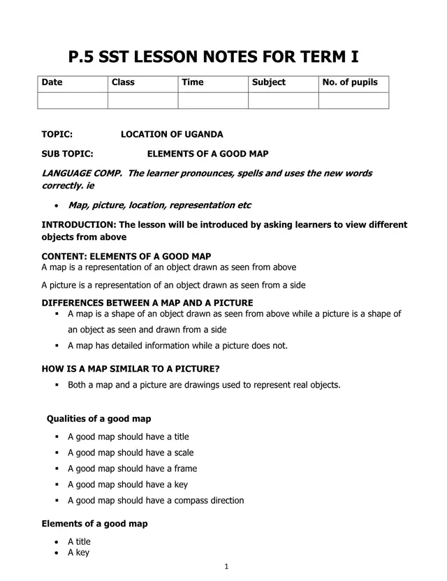 Cover of P.5 Social Studies Lesson Notes – Term 1 (P5 Social Studies Notes)