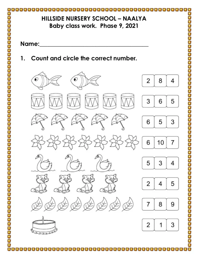 Cover of Baby Class Work Phase 9 (2021) – Hillside Nursery School, Naalya (Baby Past Paper)