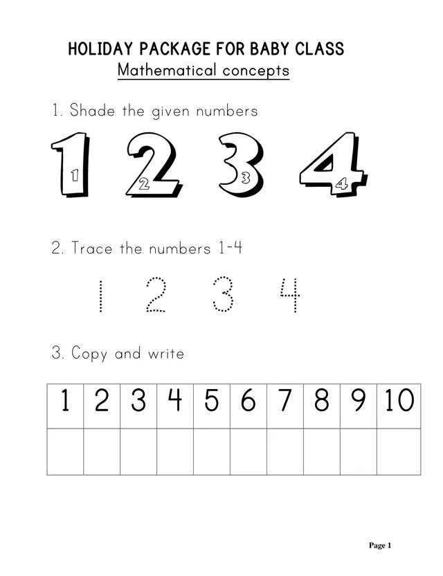 Cover of Baby Class Holiday Package: Numbers, Sounds, Home and Self-Care Activities (Baby Holiday Package)