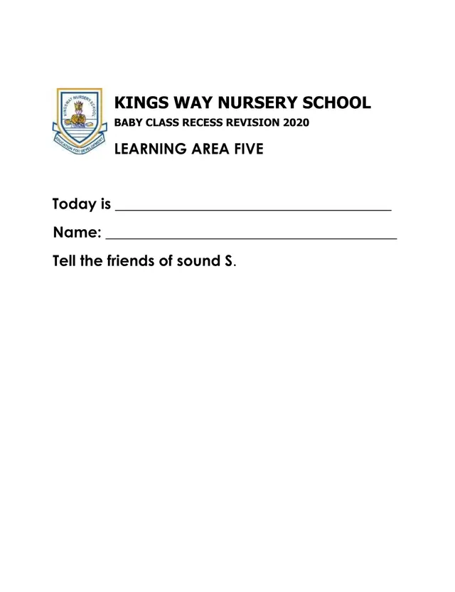 Cover of Kings Way Nursery School Baby Class Recess Revision Work 2020 (Baby Holiday Package)