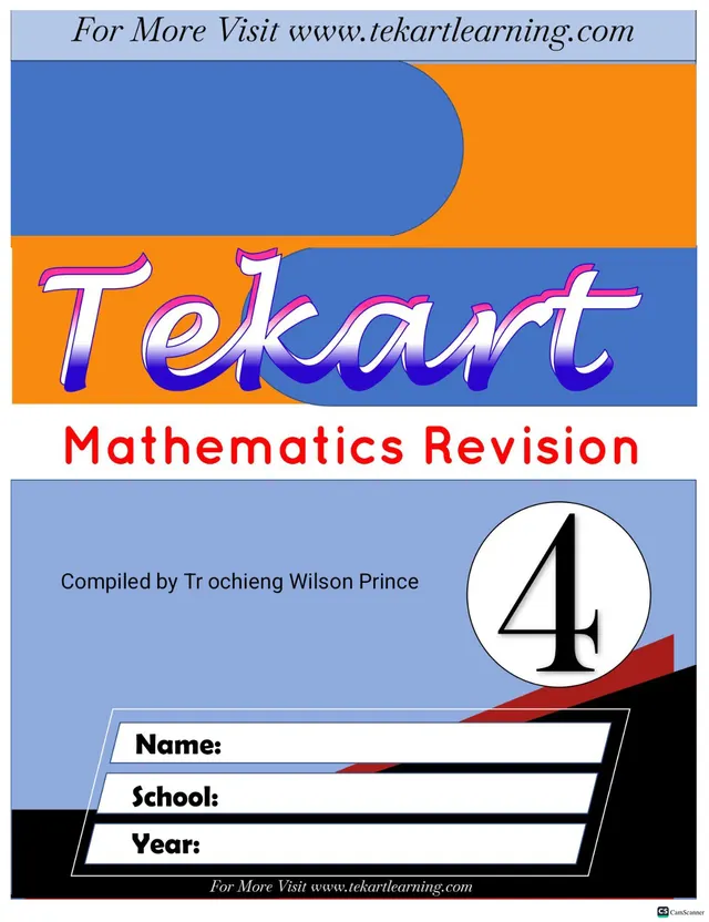 Cover of Primary 4 Mathematics Revision Booklet 1 (P4 Mathematics Past Paper)