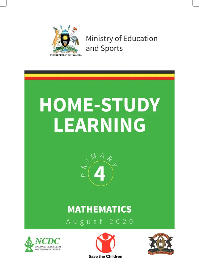 Cover of P4 Mathematics Home-Study Learning Material (NCDC, 2020) (P4 Mathematics Past Paper)