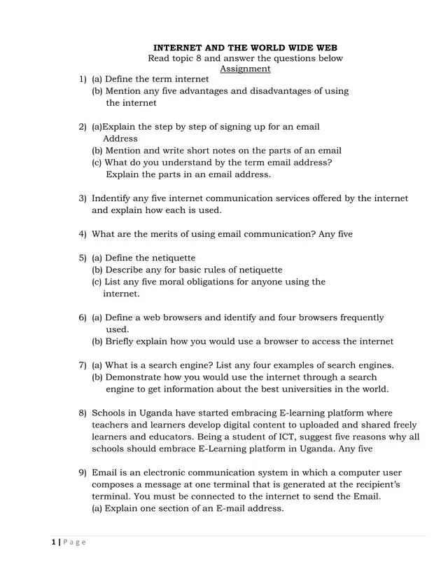 Cover of Internet and the World Wide Web: ICT Topical Questions (ICT Topical Questions)