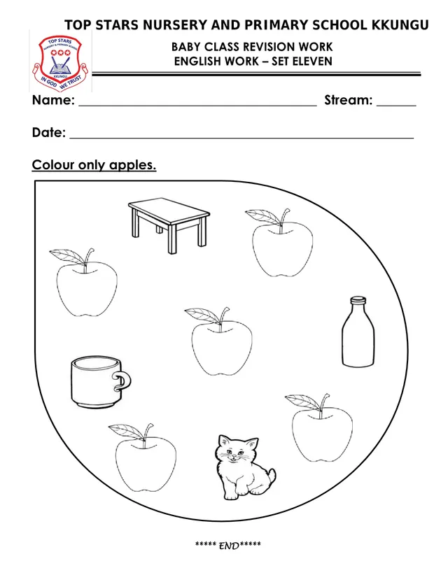Cover of Baby Class Revision Work Set Eleven: English, Colouring, Numbers and Reading (Baby English Holiday Package)