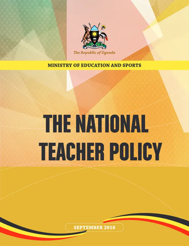 Cover of The National Teacher Policy – Ministry of Education and Sports Uganda (2018) (P5 English Notes)