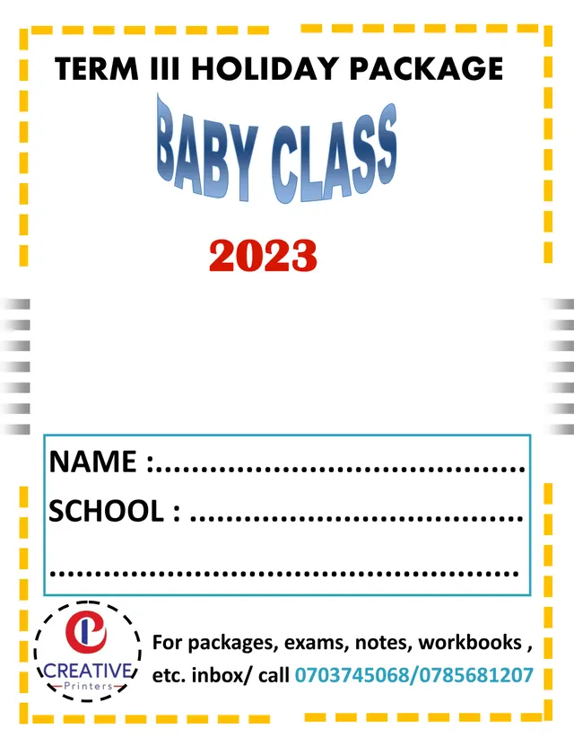Cover of Baby Class Term 3 Holiday Package 2023 (Baby English Holiday Package)
