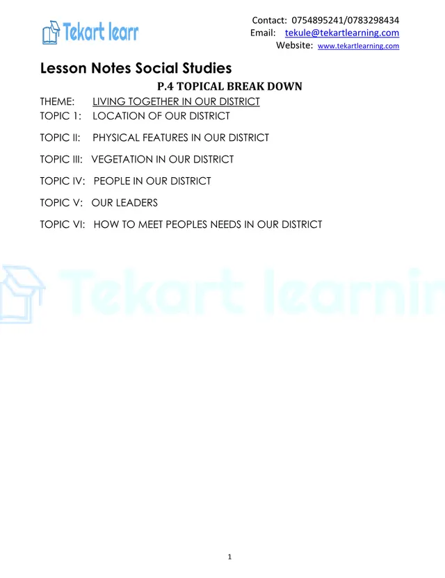 Cover of Primary 4 Social Studies Notes: Living Together in Our District (P4 Social Studies Notes)