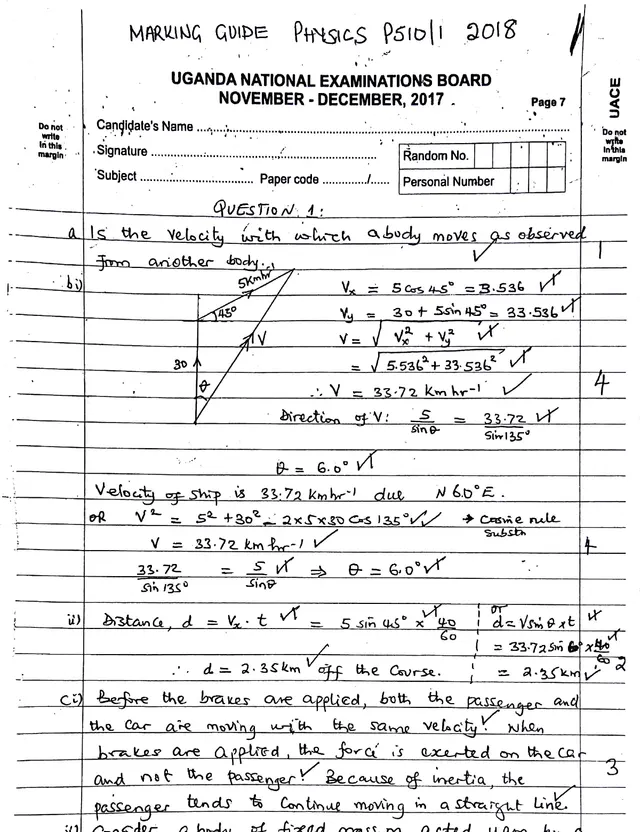 Cover of UACE Physics Paper 1 (P510/1) Marking Guide (Physics Marking Guide)