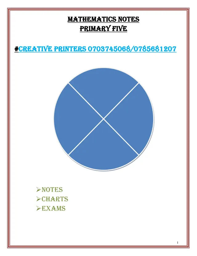 Cover of Primary 5 Mathematics Notes: Terms I, II and III (P5 Mathematics Notes)