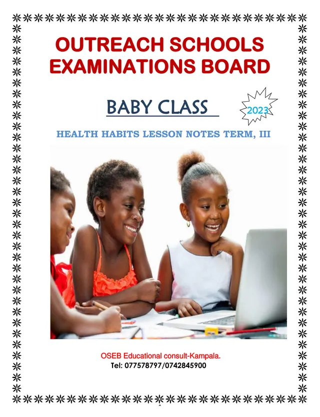 Cover of Baby Class Health Habits Lesson Notes, Term III, 2023 (Baby Literacy Notes)