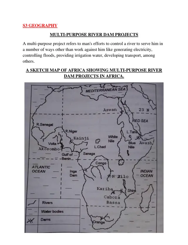 Cover of Multi-Purpose River Dam Projects in Africa – S3 Geography Notes (S3 Geography Project)