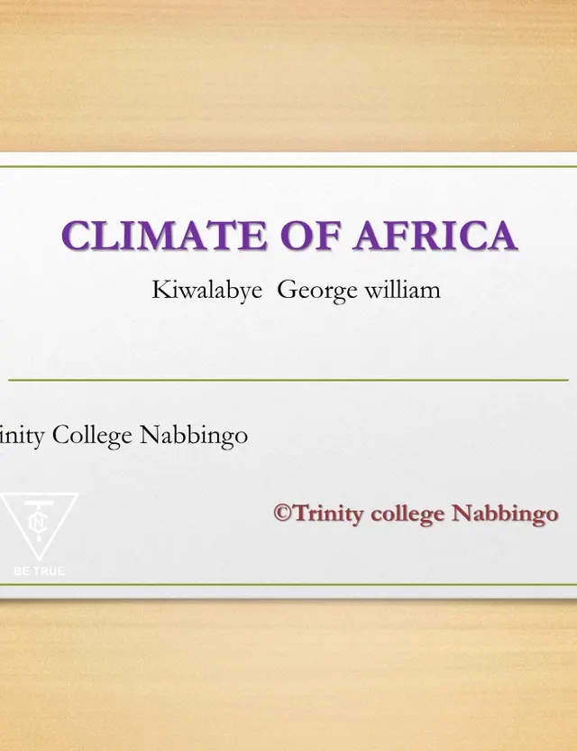 Cover of S3 Geography: Climate of Africa by Kiwalabye George William (S3 Geography Notes)