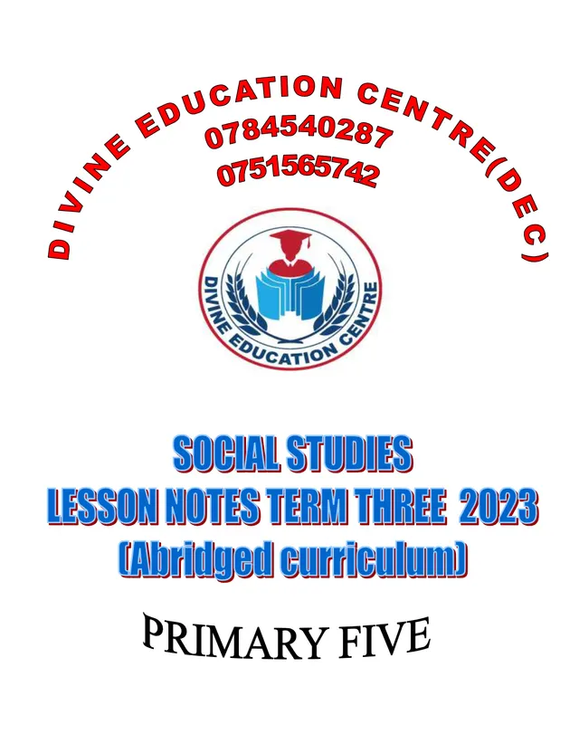 Cover of P.5 Social Studies Lesson Notes Term 3 (P5 Social Studies Notes)