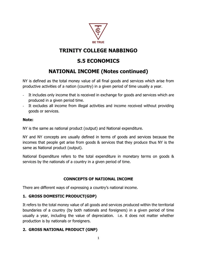 Cover of S5 Economics: National Income (Continued) (S5 Economics Notes)