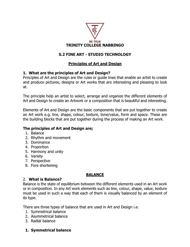 Cover of Senior 2 Fine Art Studio Technology: Principles of Art and Design (S2 Fine Art Marking Guide)
