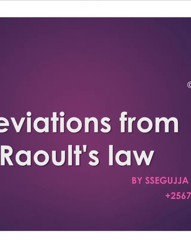 Cover of S5 Chemistry: Deviations from Raoult's Law (S5 Chemistry Notes)