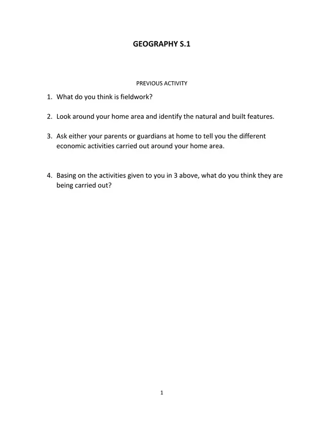 Cover of S1 Geography Guiding Notes: Introduction to Fieldwork (S1 Geography Notes)